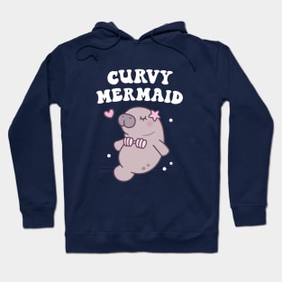 Funny Manatee Curvy Mermaid Hoodie